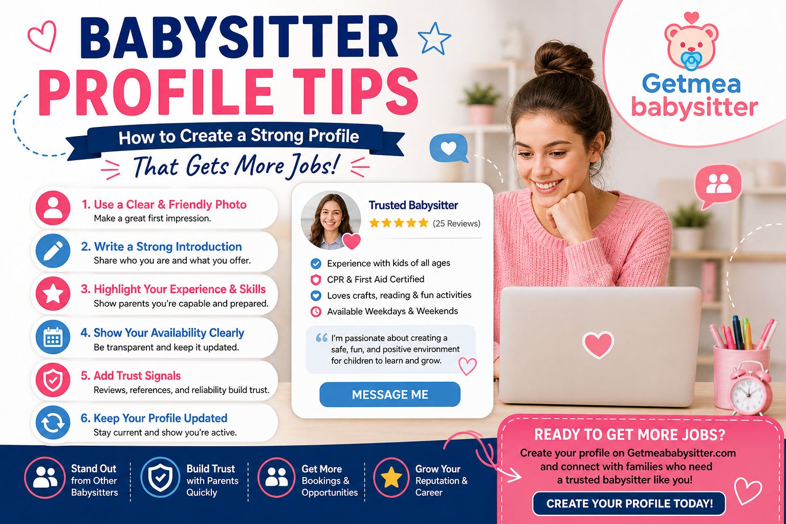 Babysitter Profile Tips: How to Create a Strong Profile That Gets More Jobs